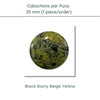 Cabochons par Puca, 25mm, Black Stony Collection, 10 Colors - The Argus Collection