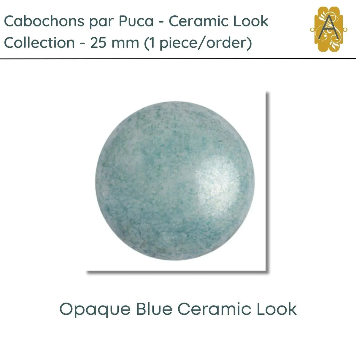 Cabochons par Puca, 25mm, Ceramic Collection, 8 Colors - The Argus Collection