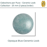 Cabochons par Puca, 25mm, Ceramic Collection, 8 Colors - The Argus Collection