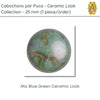 Cabochons par Puca, 25mm, Ceramic Collection, 8 Colors - The Argus Collection