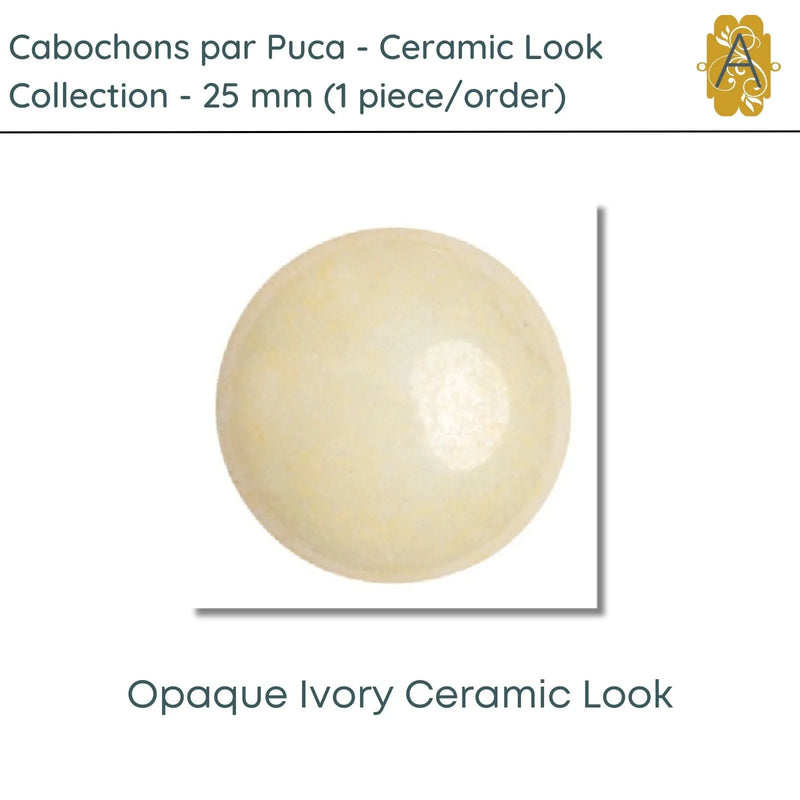 Cabochons par Puca, 25mm, Ceramic Collection, 8 Colors - The Argus Collection