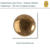 Cabochons par Puca, 25mm, Classic Metals Collection, 8 Colors