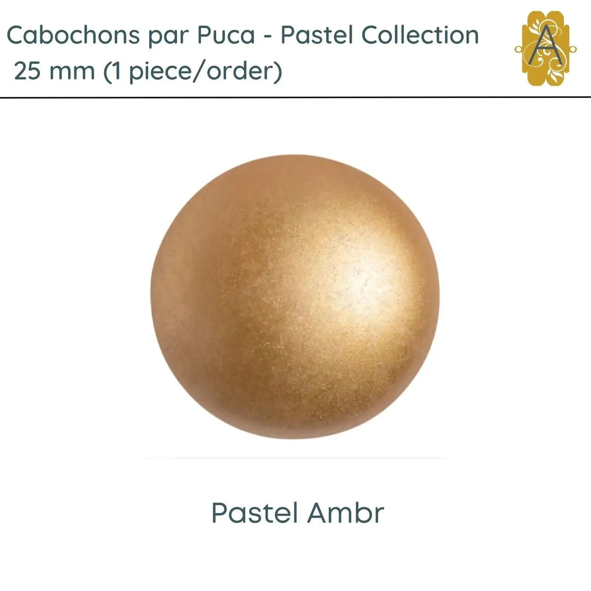 Cabochons par Puca, 25mm, Pastel Collection, 12 Colors - The Argus Collection