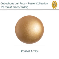 Cabochons par Puca, 25mm, Pastel Collection, 12 Colors