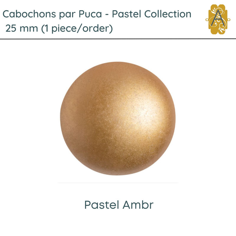 Cabochons par Puca, 25mm, Pastel Collection, 12 Colors - The Argus Collection