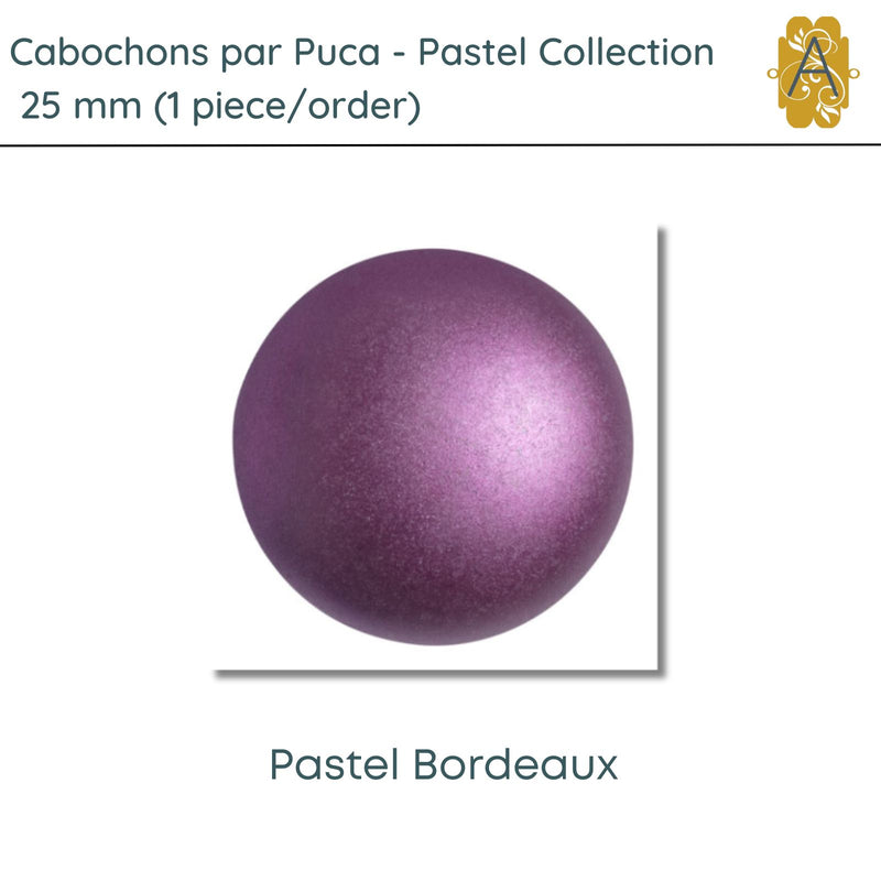 Cabochons par Puca, 25mm, Pastel Collection, 12 Colors - The Argus Collection