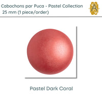 Cabochons par Puca, 25mm, Pastel Collection, 12 Colors