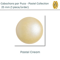 Cabochons par Puca, 25mm, Pastel Collection, 12 Colors