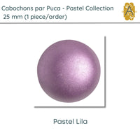 Cabochons par Puca, 25mm, Pastel Collection, 12 Colors