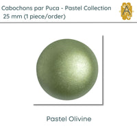 Cabochons par Puca, 25mm, Pastel Collection, 12 Colors