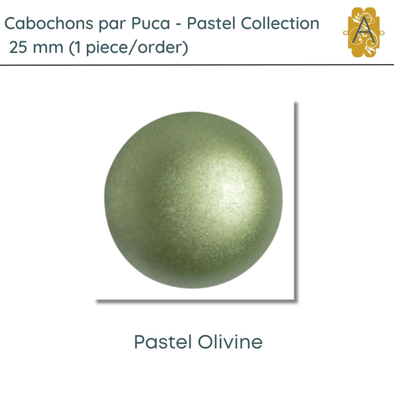 Cabochons par Puca, 25mm, Pastel Collection, 12 Colors