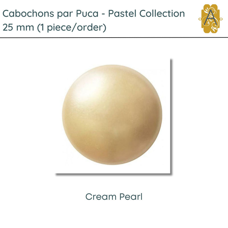 Cabochons par Puca, 25mm, Pearl Collection, 7 Colors - The Argus Collection