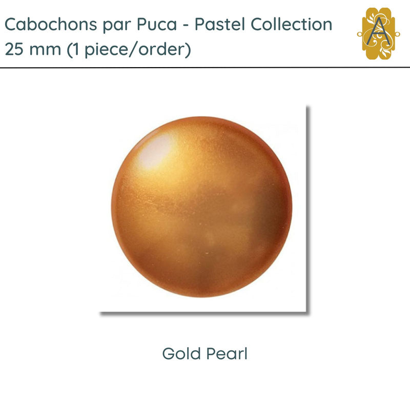 Cabochons par Puca, 25mm, Pearl Collection, 7 Colors - The Argus Collection