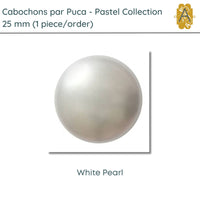 Cabochons par Puca, 25mm, Pearl Collection, 7 Colors