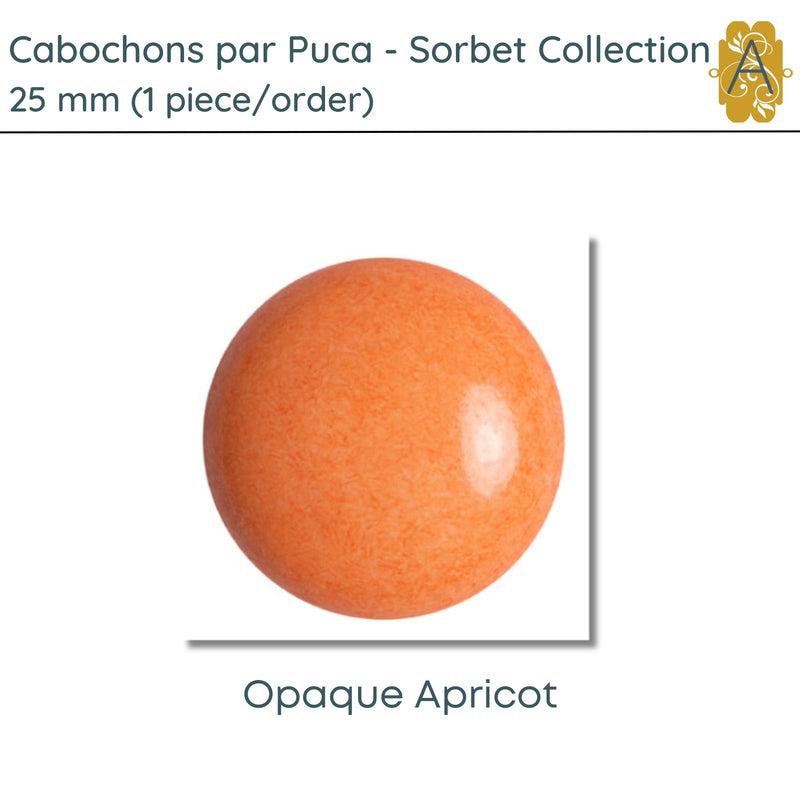 Cabochons par Puca, 25mm, Sorbet Collection, 5 Colors - The Argus Collection