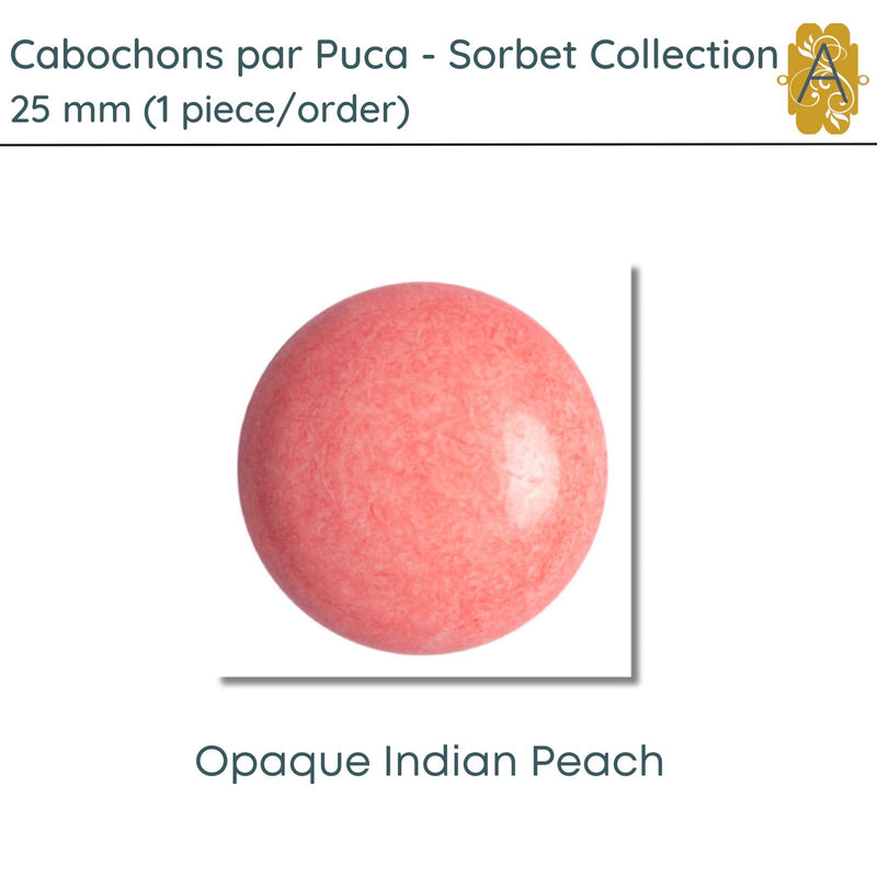 Cabochons par Puca, 25mm, Sorbet Collection, 5 Colors - The Argus Collection