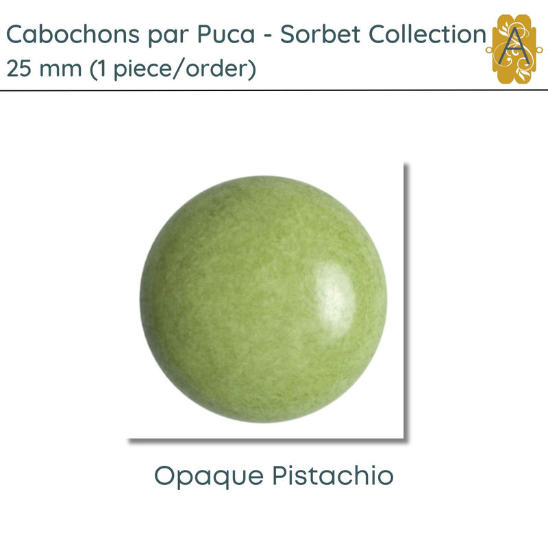 Cabochons par Puca, 25mm, Sorbet Collection, 5 Colors - The Argus Collection