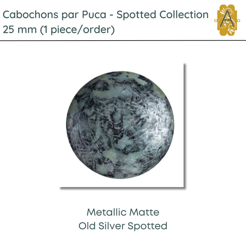 Cabochons par Puca, 25mm, Spotted Collection, 6 Colors - The Argus Collection