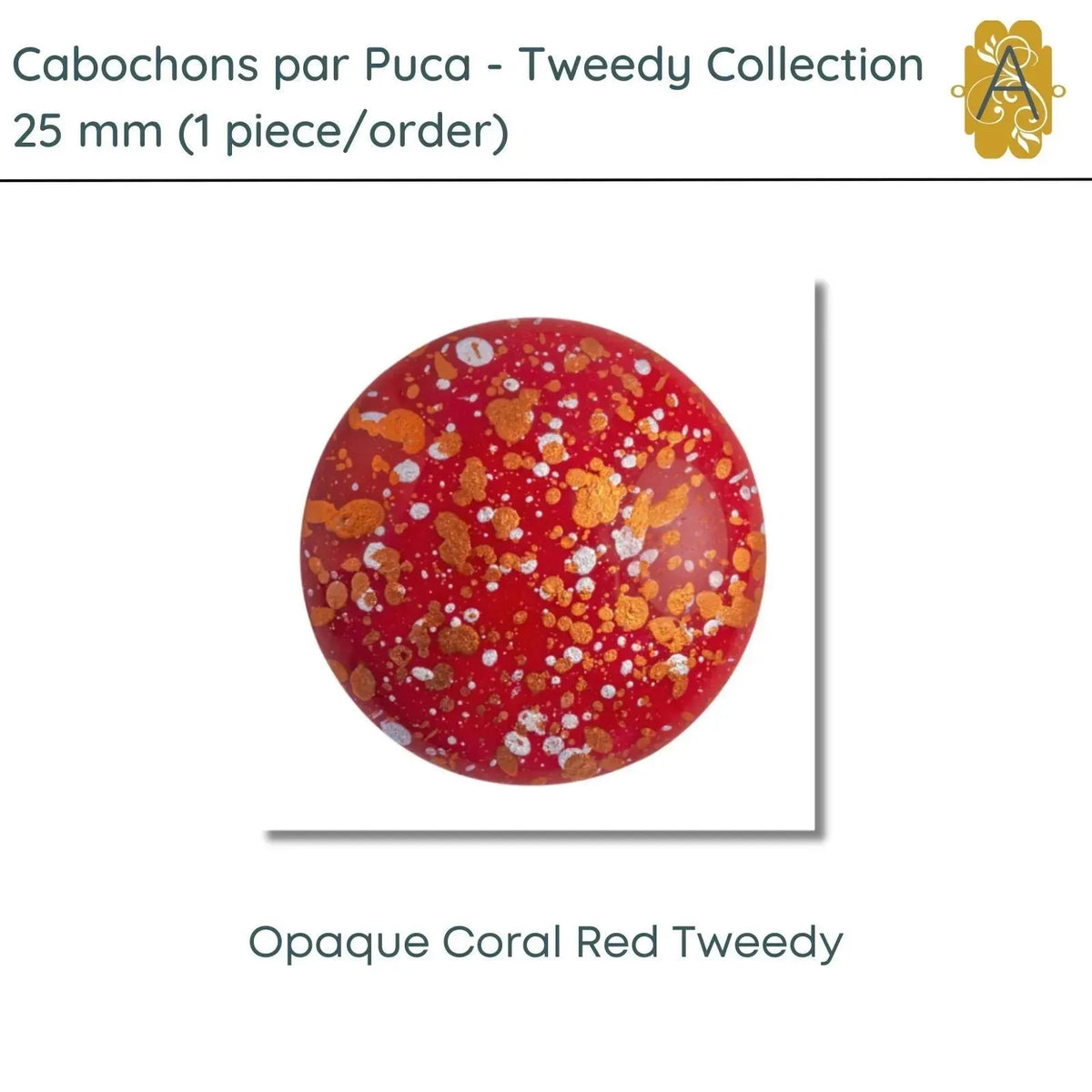 Cabochons par Puca, 25mm, Tweedy Collection - The Argus Collection