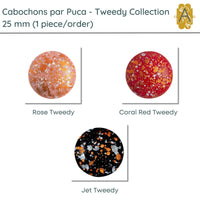 Cabochons par Puca, 25mm, Tweedy Collection - The Argus Collection