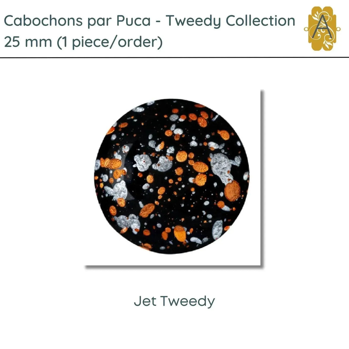 Cabochons par Puca, 25mm, Tweedy Collection - The Argus Collection