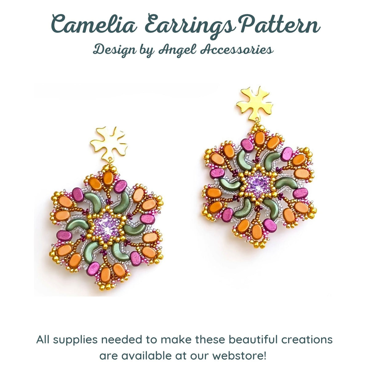 Camelia Earrings Pattern by Angel Accessories