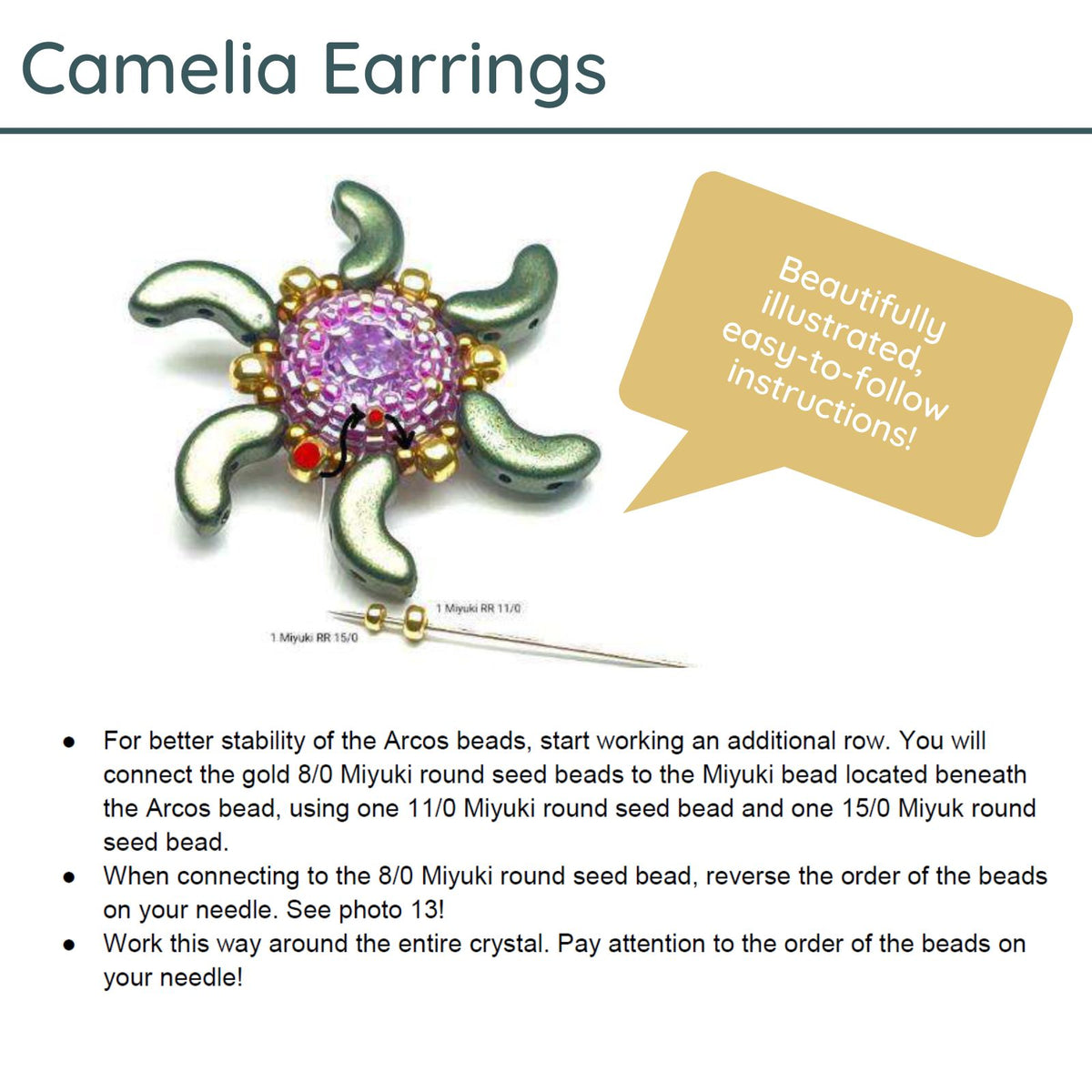 Camelia Earrings Pattern by Angel Accessories