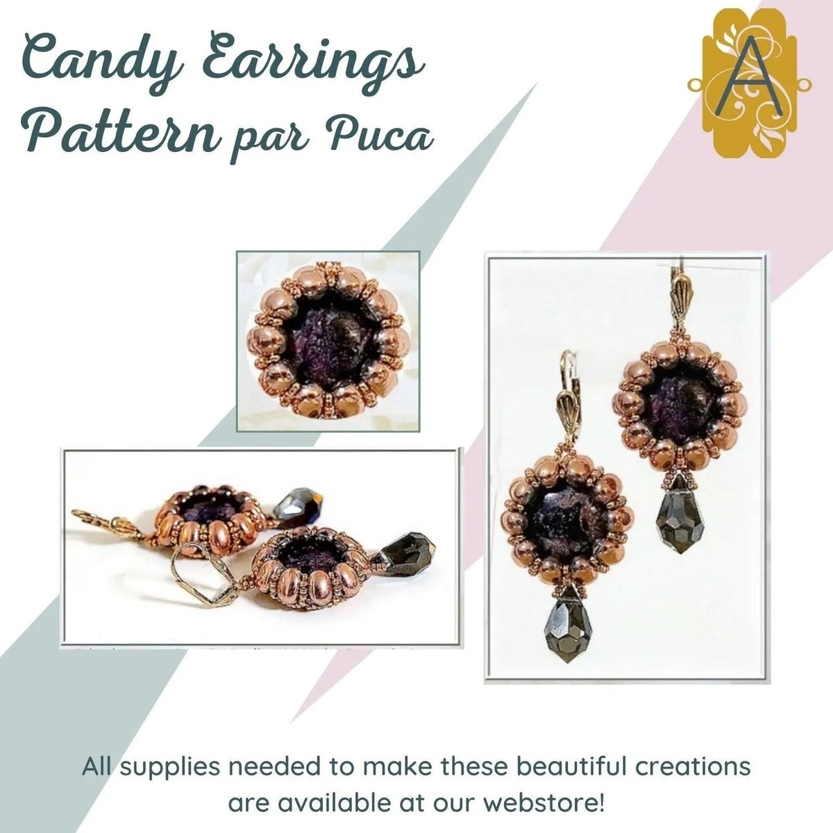 Candy Earrings Pattern par Puca - The Argus Collection