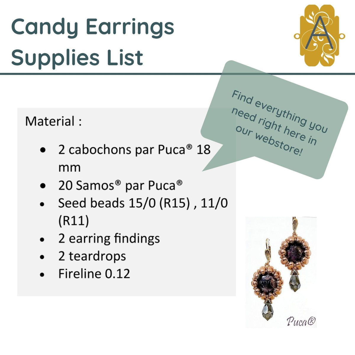 Candy Earrings Pattern par Puca - The Argus Collection