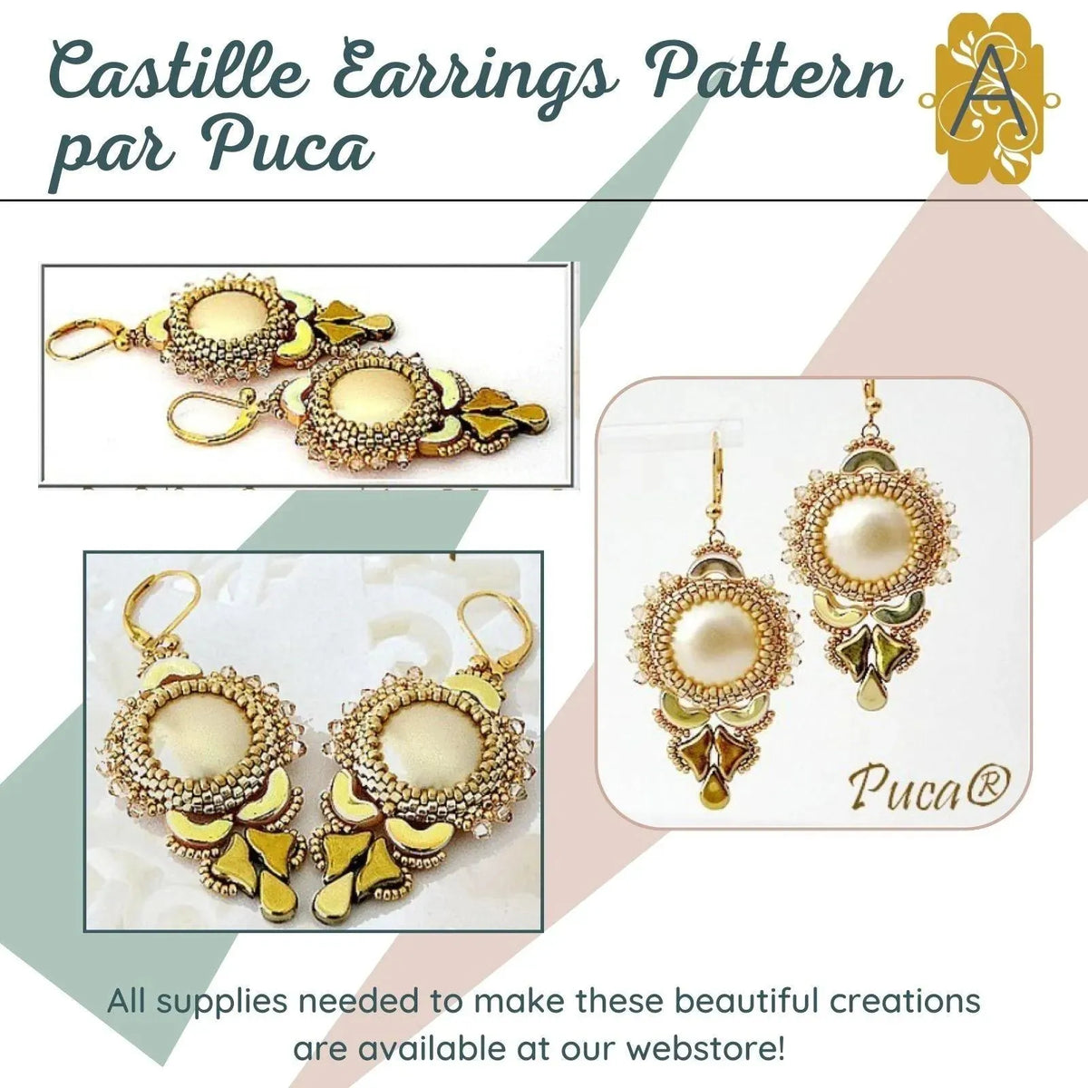 Castille Earrings Pattern Par Puca - The Argus Collection