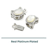 Cat Face Shell Box Clasp, Real Platinum Plate, 1 Piece - The Argus Collection