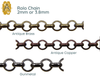 Rolo Euro Chain, 2mm or 3.8mm, 8 Finishes to Choose From - The Argus Collection