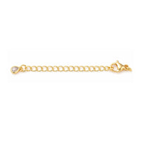 ChainExtenderwithCubicZirconiaTeardropCharm-Gold - The Argus Collection