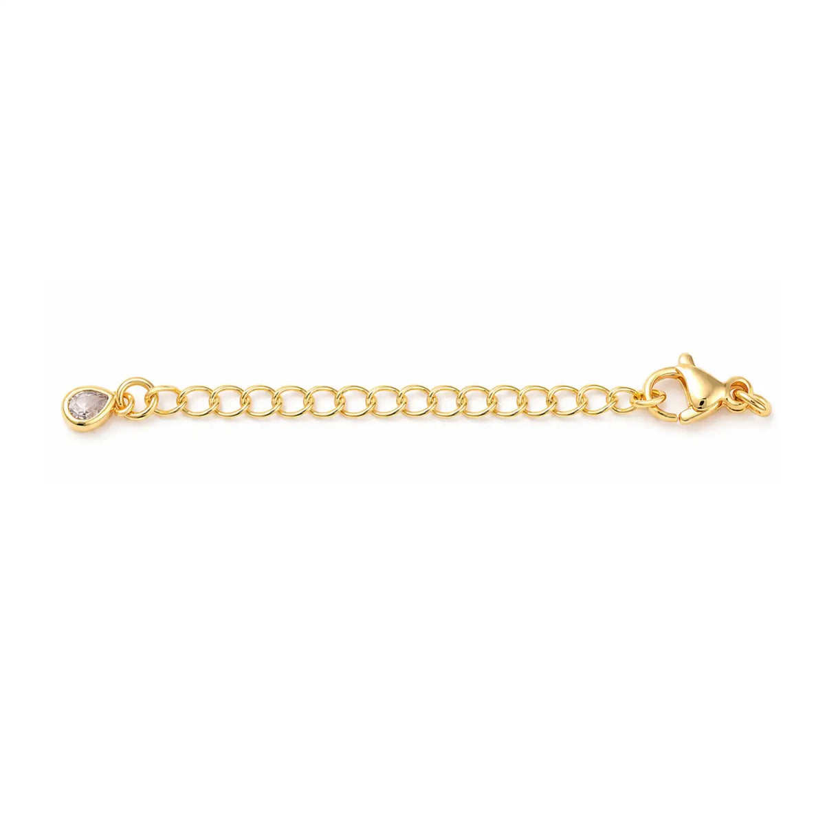 ChainExtenderwithCubicZirconiaTeardropCharm-Gold - The Argus Collection