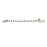 ChainExtenderwithCubicZirconiaTeardropCharm-Silver - The Argus Collection