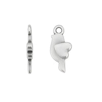Cherry Heart Bird Pendant or Charm, 2 Pcs - The Argus Collection