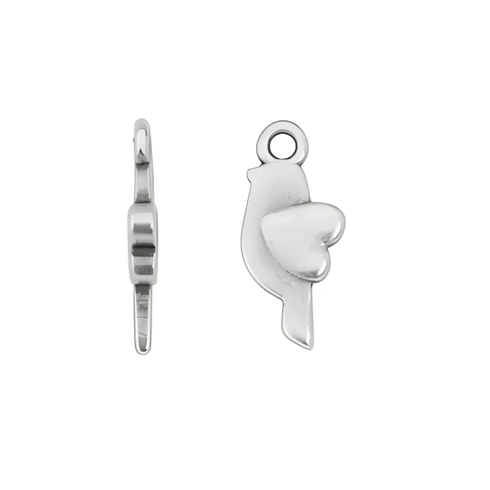 Cherry Heart Bird Pendant or Charm, 2 Pcs - The Argus Collection