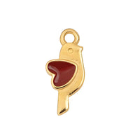 Cherry Heart Bird Pendant or Charm, 2 Pcs - The Argus Collection