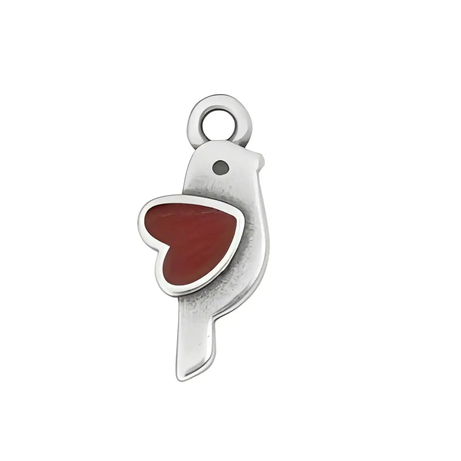 Cherry Heart Bird Pendant or Charm, 2 Pcs - The Argus Collection
