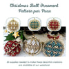 Decorative Christmas ball ornaments with intricate patterns on a white background.