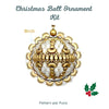 Christmas ball ornament kit with gold and white design on a white background