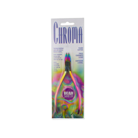 The Beadsmith Chroma Series Flush Cutter in original retail packaging with rainbow titanium coating