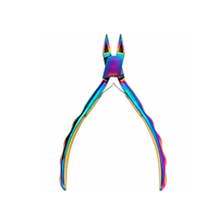 Chroma Series Flush Cutter with rainbow titanium coating, spring-action handles and precision cutting jaws on a white background