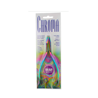 The Beadsmith Chroma Series Flat Nose Pliers in original retail packaging with rainbow titanium finish