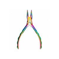 Chroma Series Round Nose Pliers with rainbow titanium coating, tapered round jaws and contoured handles on a white background
