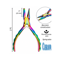 Chroma Series Round Concave Pliers measuring 5.5 inches long with 1 inch jaws, box-joint construction and spring action