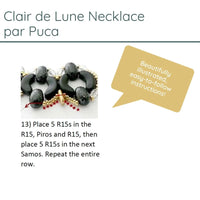 Clair de Lune Necklace par Puca with instructions on a white background