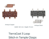 Tierracast Temple, Stitch-in Magnetic Clasp, 3 Loops, 3 Finishes - The Argus Collection