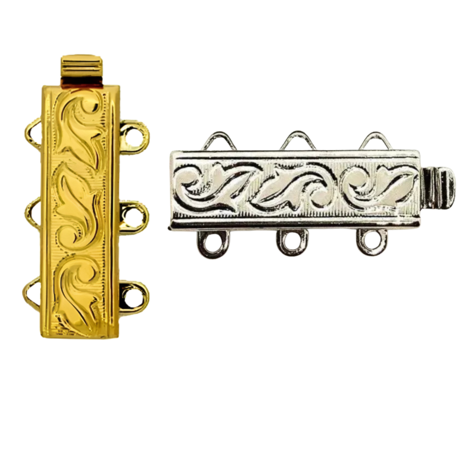 Claspgarten Nouveau, 3-Strand Clasp, 2 Finishes