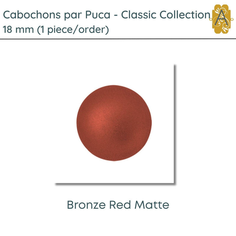 Cabochons par Puca, 18mm, Classic Collection, 6 Colors - The Argus Collection